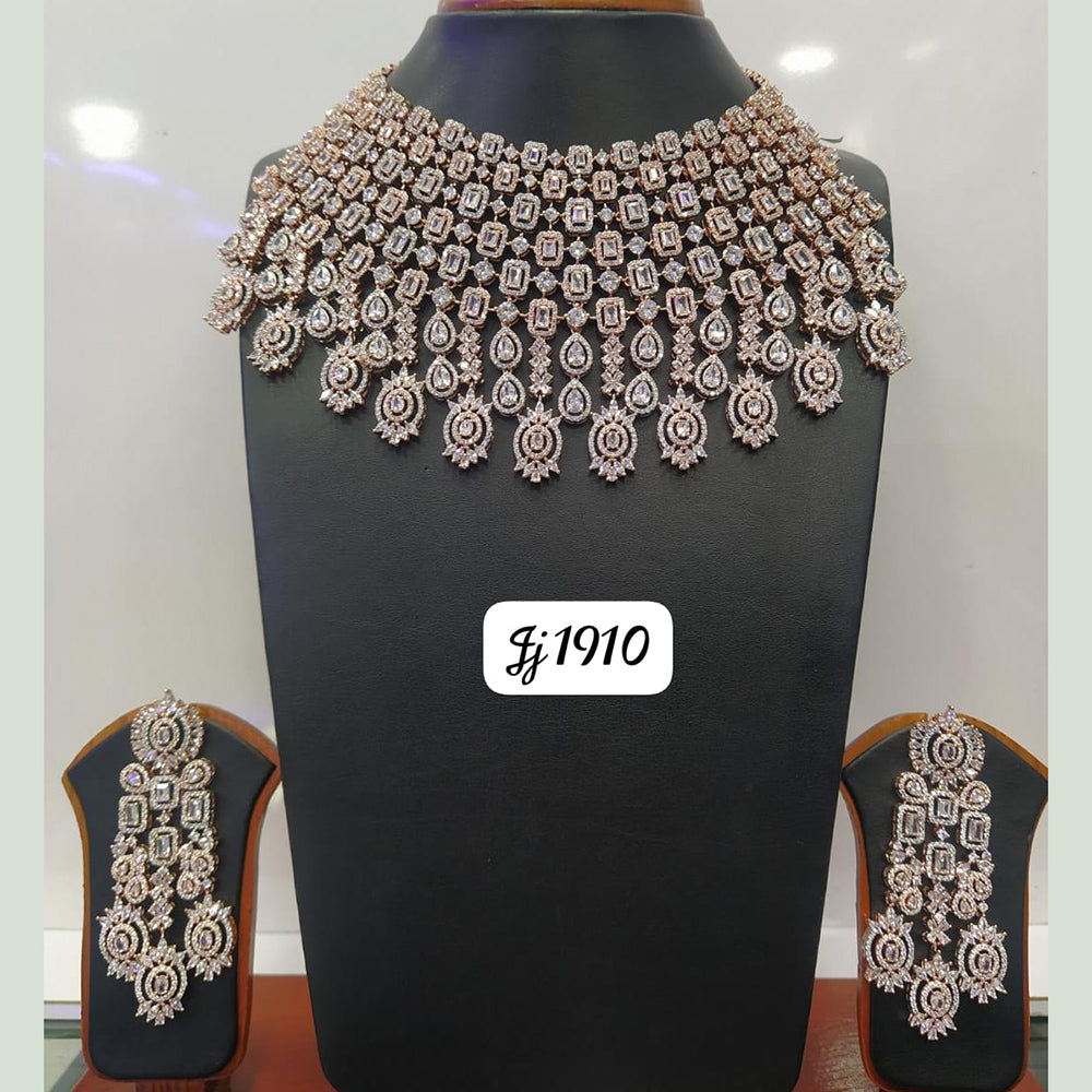 Jain Jewellers Gold Plated AD Stone Necklace Set