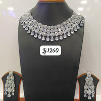 Jain Jewellers Silver Plated AD Stone Necklace Set