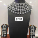 Jain Jewellers Silver Plated AD Stone Necklace Set