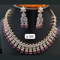 Jain Jewellers Gold Plated AD Stone Necklace Set
