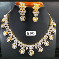 Jain Jewellers Gold Plated AD Stone Necklace Set