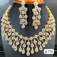 Jain Jewellers Gold Plated AD Stone Necklace Set