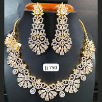 Jain Jewellers Gold Plated AD Stone Necklace Set