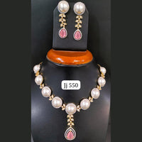 Jain Jewellers Gold Plated AD Stone Necklace Set