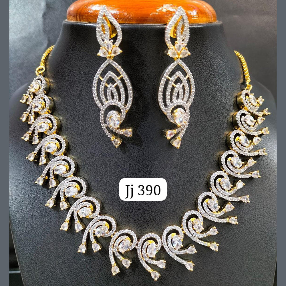 Jain Jewellers Gold Plated AD Stone Necklace Set