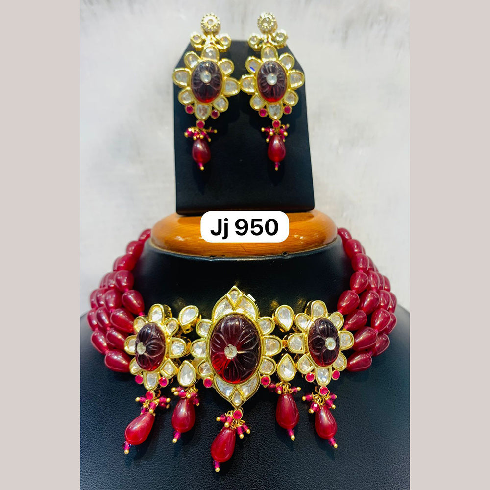 Jain Jewellers Silver Plated AD Stone Choker Necklace Set