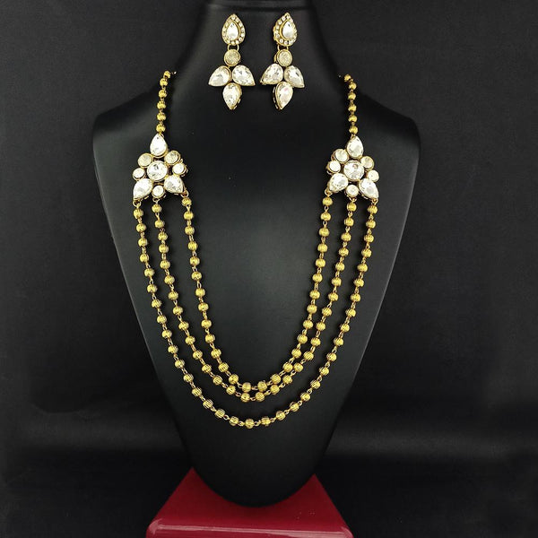 Kriaa Gold Plated Glass Stone Necklace  Set  - 1106412A