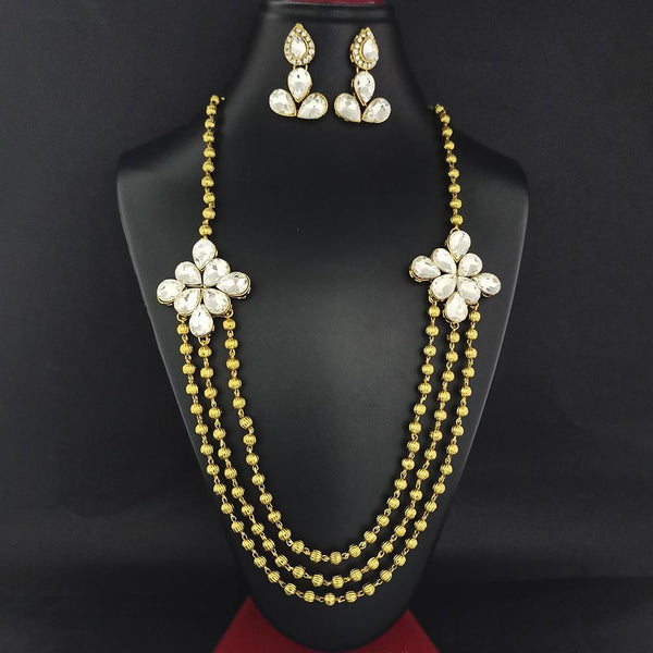 Kriaa Gold Plated Glass Stone Necklace  Set  - 1106414A