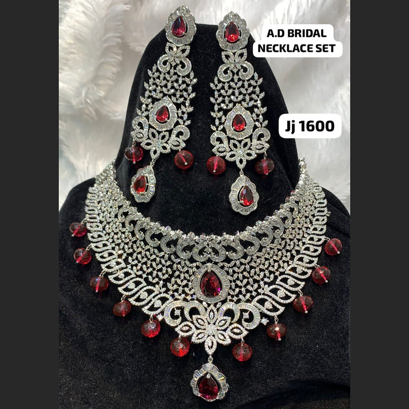 Ruby Artificial Jewelry Cubic Zircona Silver Bridal Set, Necklace at Rs  8880/set in Mumbai