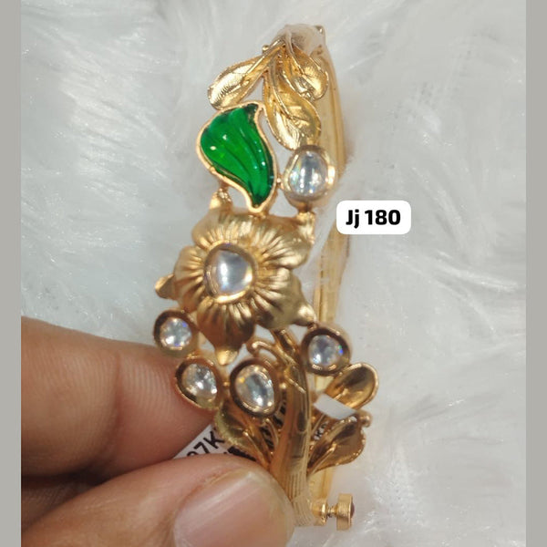 Jain Jewellers Gold Plated Kundan Openable Kada
