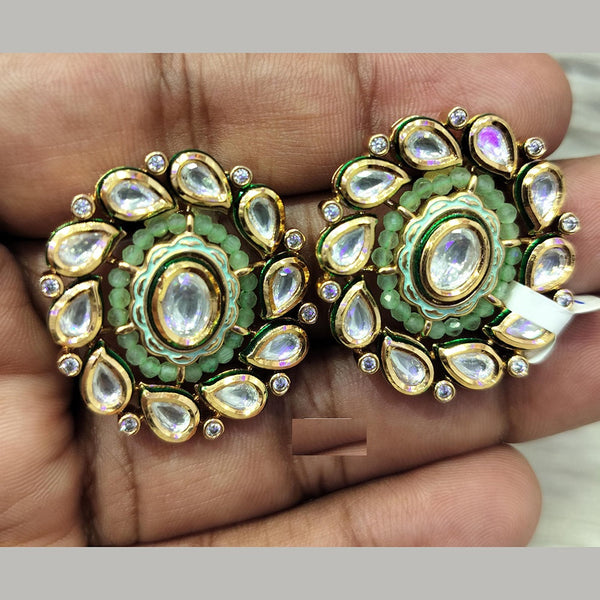 Buy gold plated imitation jewelry ruby green earrings online - Griiham