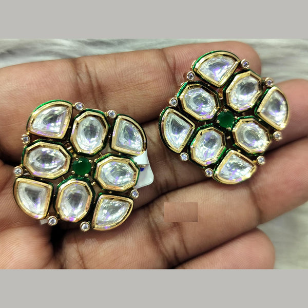 Jain Jewellers Gold Plated Kundan Stud Earrings