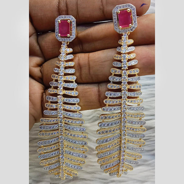 Buy Yellow Chimes Rhodium Plated American Diamond Earrings AD-Studded  Floral Stud Earrings Pink for Girls and Women Online at Best Prices in  India - JioMart.