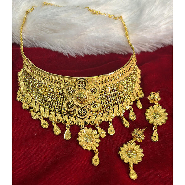 Pari Art Jewellery Forming Gold Plated  Choker Necklace Set