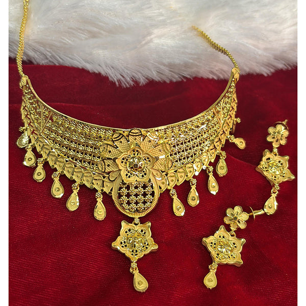 Pari Art Jewellery Forming Gold Plated  Choker Necklace Set