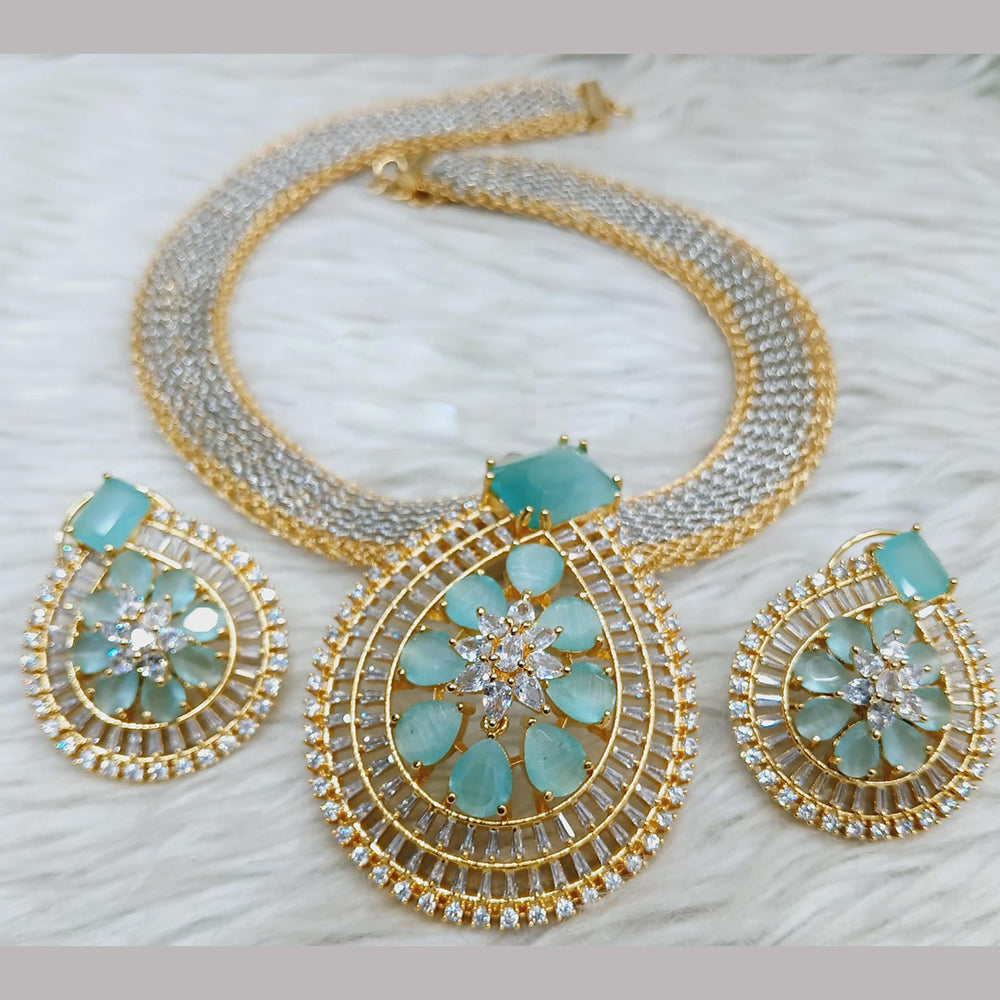 Jain Jewellers Gold Plated AD Stone Necklace Set