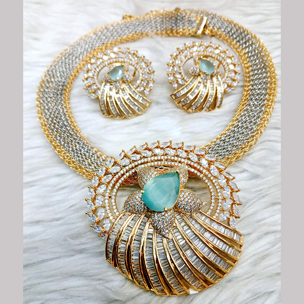 Jain Jewellers Gold Plated AD Stone Necklace Set