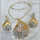 Jain Jewellers Gold Plated AD Stone Chain Pendant Set