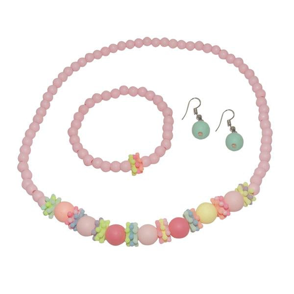 Cuteens Multicolour Beads Necklace Set With Bracelet - 1106706