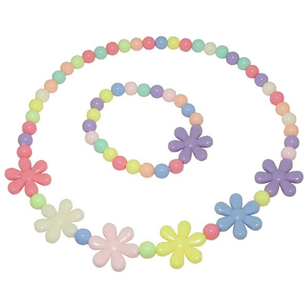 Cuteens Multicolor Floral Beads Necklace With Bracelet - 1106713G