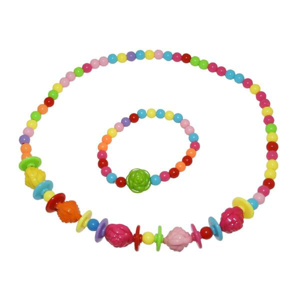 Cuteens Multicolour Beads Necklace With Bracelet - 1106713A