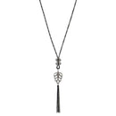 Urthn Crystal Stone Black Oxidised Plated Statement Necklace - 1106821B