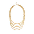 Urthn Gold Plated Multi Layer Chain Statement Necklace - 1107010