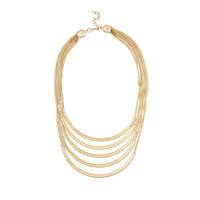 Urthn Gold Plated Multi Layer Chain Statement Necklace - 1107010