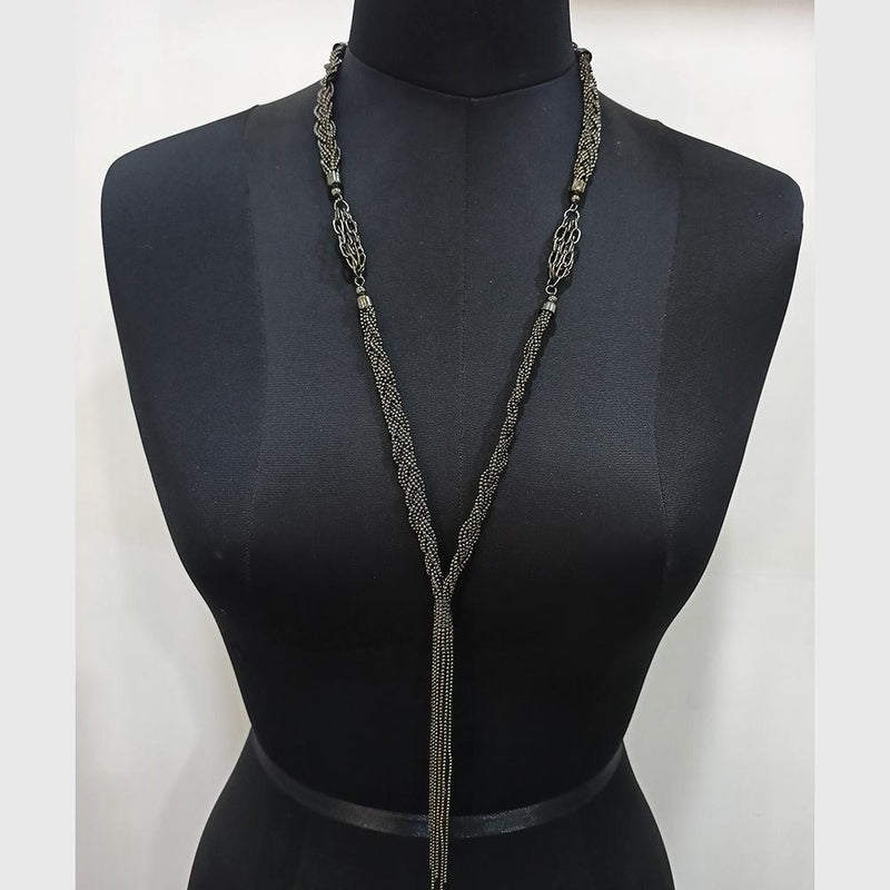 Urthn Black Oxidised Statement Necklace - 1107067