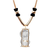 Urthn Glass Stone Contemporary Statement Necklace - 1107703B