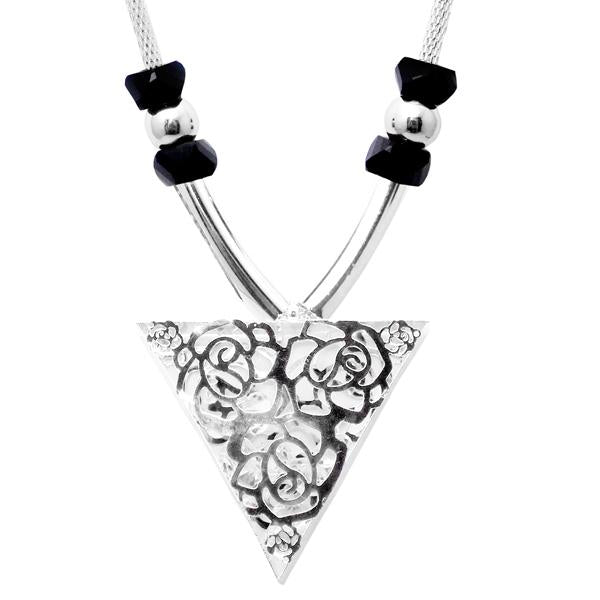 Urthn Glass Stone Silver Plated Necklace - 1107710A
