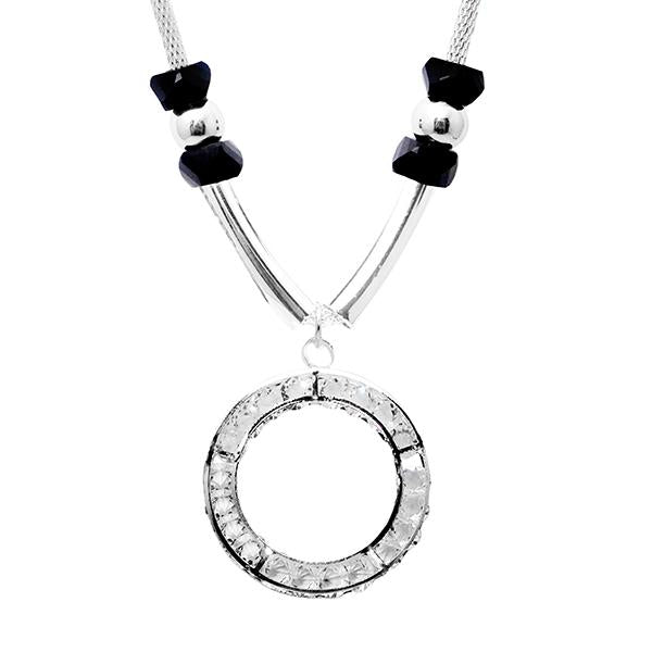 Urthn Glass Stone Silver Plated Necklace - 1107711A