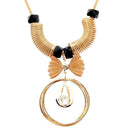 Urthn Glass Stone Rose Gold Plated Necklace - 1107714B