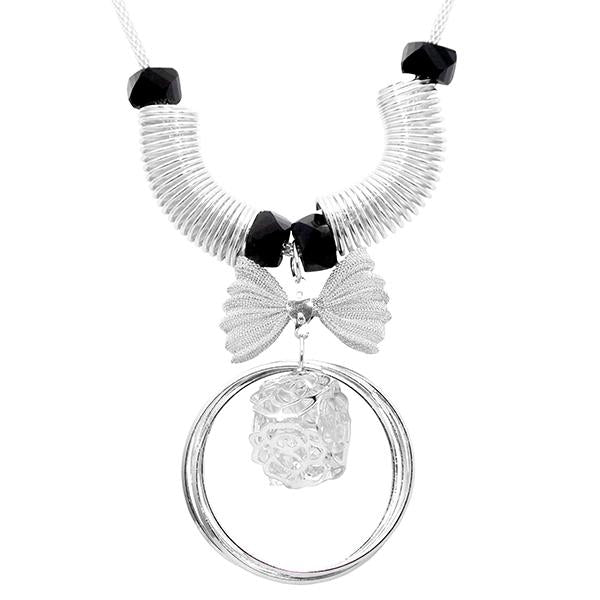 Urthn Silver Plated Glass Stone Necklace - 1107715A