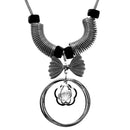 Urthn Glass Stone Rhodium Plated Statement Necklace - 1107717C