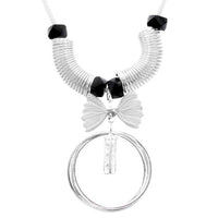 Urthn Silver Plated Glass Stone Statement Necklace - 1107719A