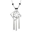 Urthn Glass Stone Silver Plated Statement Necklace - 1107726A