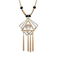 Urthn Glass Stone Contemporary Statement Necklace - 1107727B