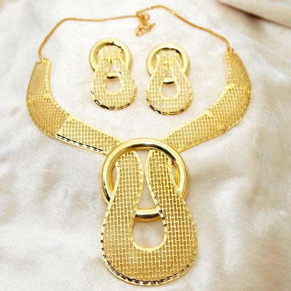 Utkrishtt Forming Gold Plated Copper Necklace Set - 1107819