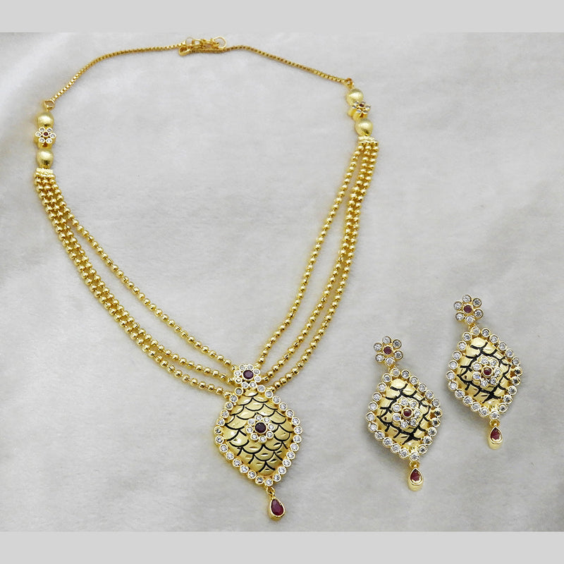 Matchit Utkrishtt Forming Gold Plated Copper Necklace Set - 1107857 - JW-1107857