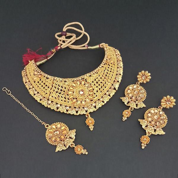 Utkrishtt Austrian Stone Necklace Set With Maang Tikka - 1107948