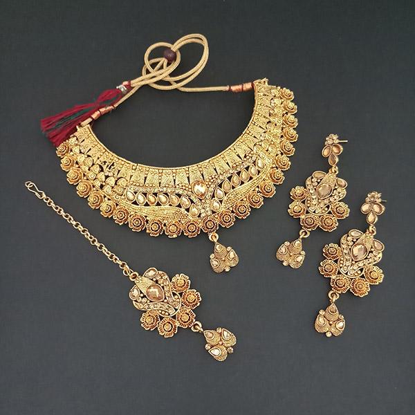 Utkrishtt Austrian Stone Necklace Set With Maang Tikka - 1107949A