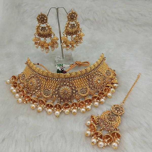 Utkrishtt Austrian Stone Choker Necklace Set With Maang Tikka - 1107962A