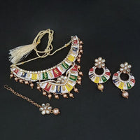 Kriaa Multi Meenakari Gold Plated Necklace Set With Maang Tikka - 1107968A