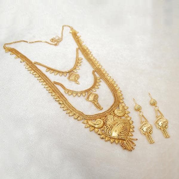 Kalyani Brass Forming Gold Plated Necklace Set - 1108124