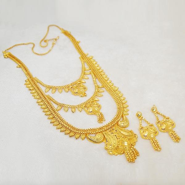 Kalyani Brass Forming Gold Plated Necklace Set - 1108125