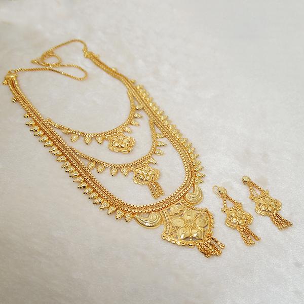Kalyani Brass Forming Gold Plated Necklace Set - 1108126