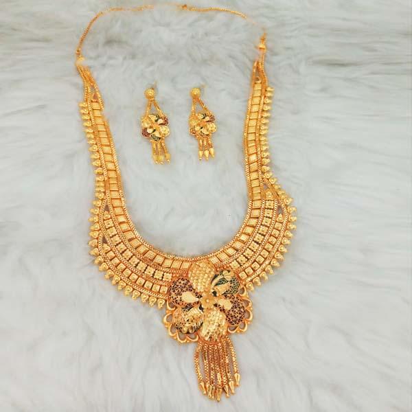 Kalyani Meenakari Brass Forming Gold Plated Necklace Set - 1108153