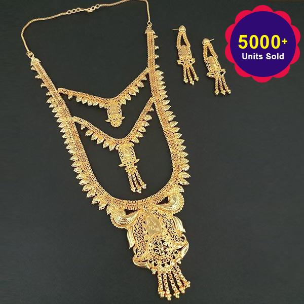 Kalyani Brass Forming Gold Plated Necklace Set - 1108157