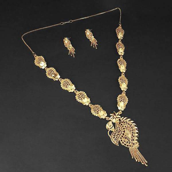 Kalyani Brass Forming Gold Plated Necklace Set - 1108191